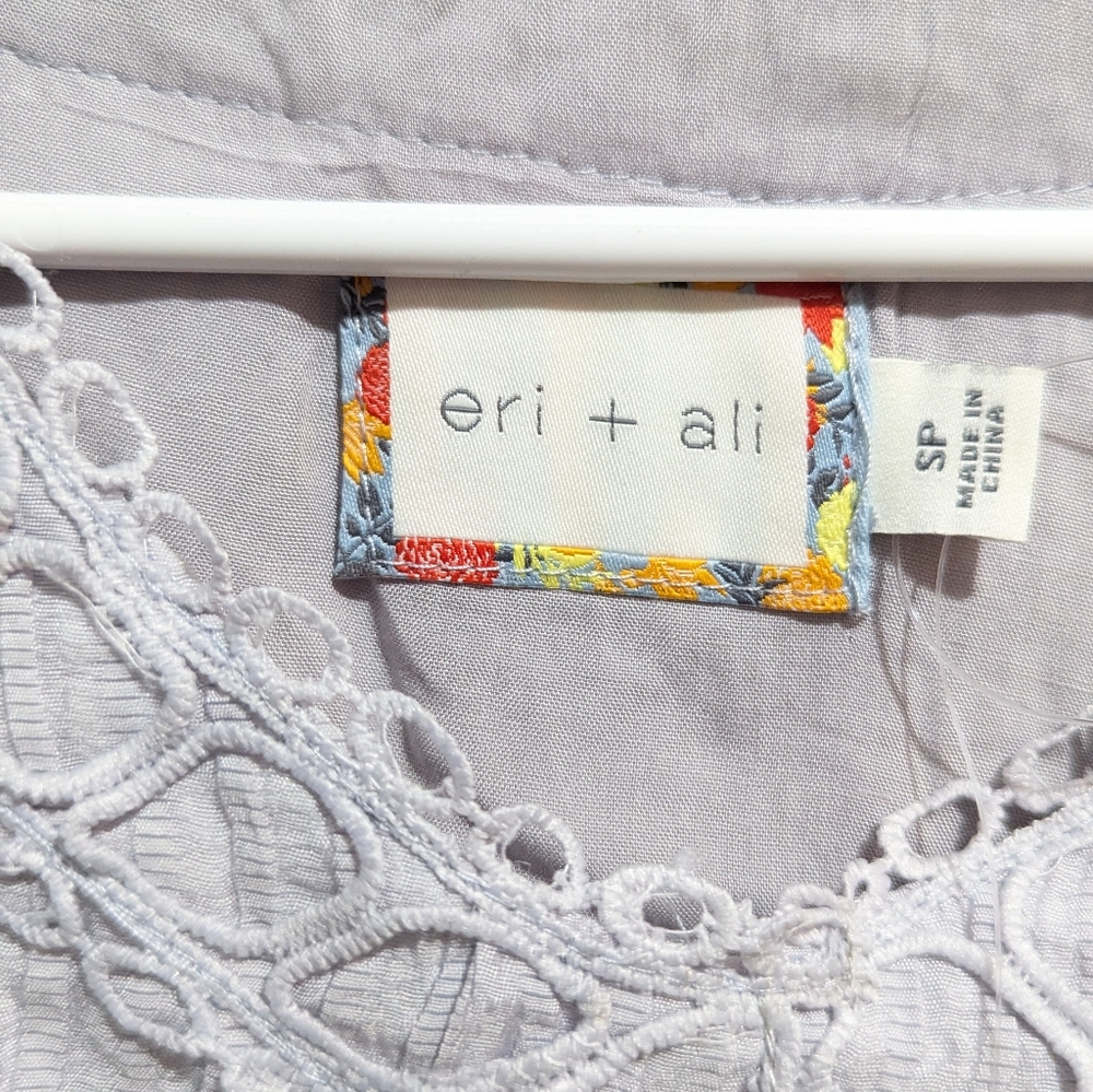 Anthropologie eri + ali Lavender Clara Lace Swing Dress SP Small Petite - Picture 6 of 8